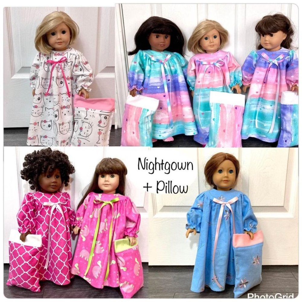 Doll Nightgown Pillow Rainbow Heart fits American Girl and 18” Dolls New Doll Cl - Picture 9 of 10